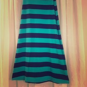 Stripped Ankle Length Skirt